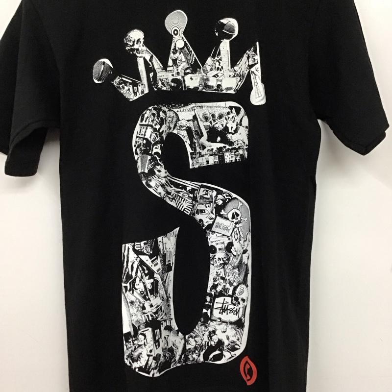 ステューシー STUSSY Tシャツ 半袖 S ロゴ、文字 X プリント 黒 / ブラック /  メンズ USED 古着 中古 10144883