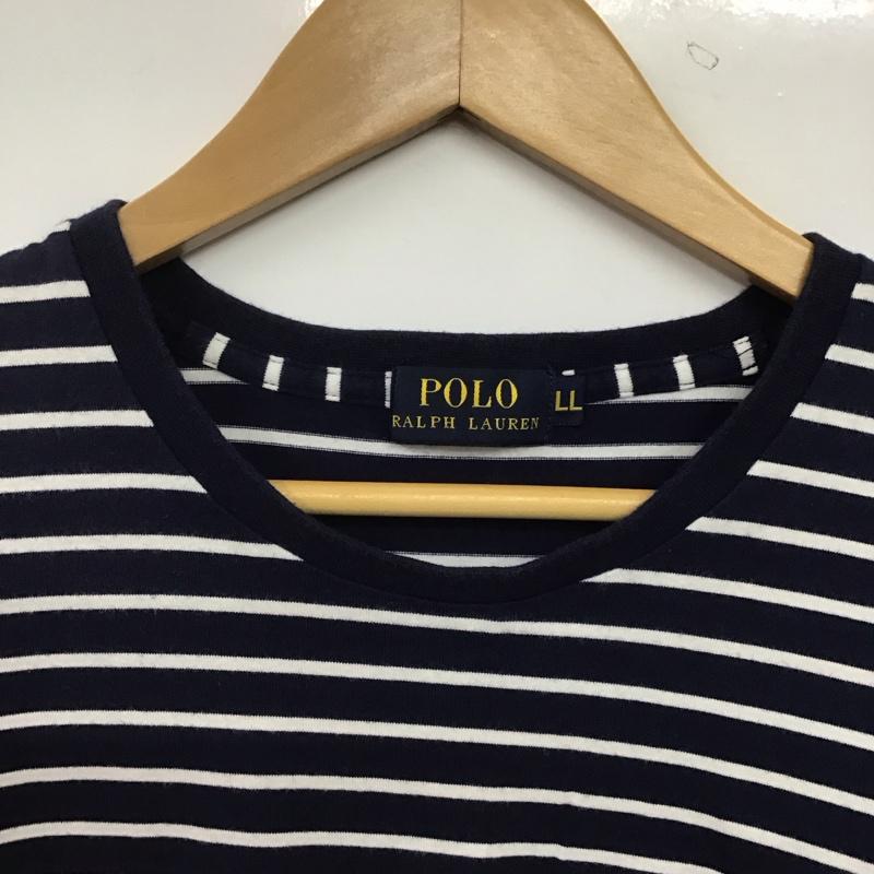 ポロラルフローレン POLO RALPH LAUREN Tシャツ 半袖 LL ボーダー柄 白 / ホワイト / X 紺 / ネイビー /  メンズ USED 古着 中古 10144899