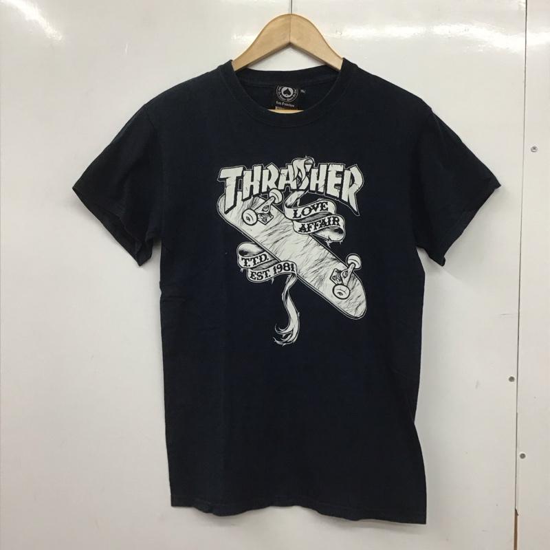 スラッシャー THRASHER Tシャツ 半袖 半袖カットソー プリントTシャツ クルーネックカットソー M プリント 紺 / ネイビー /  メンズ USED 古着 中古 10144936