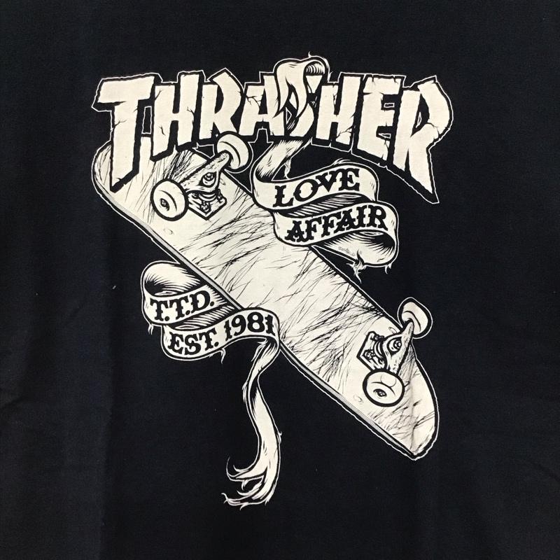 スラッシャー THRASHER Tシャツ 半袖 半袖カットソー プリントTシャツ クルーネックカットソー M プリント 紺 / ネイビー /  メンズ USED 古着 中古 10144936