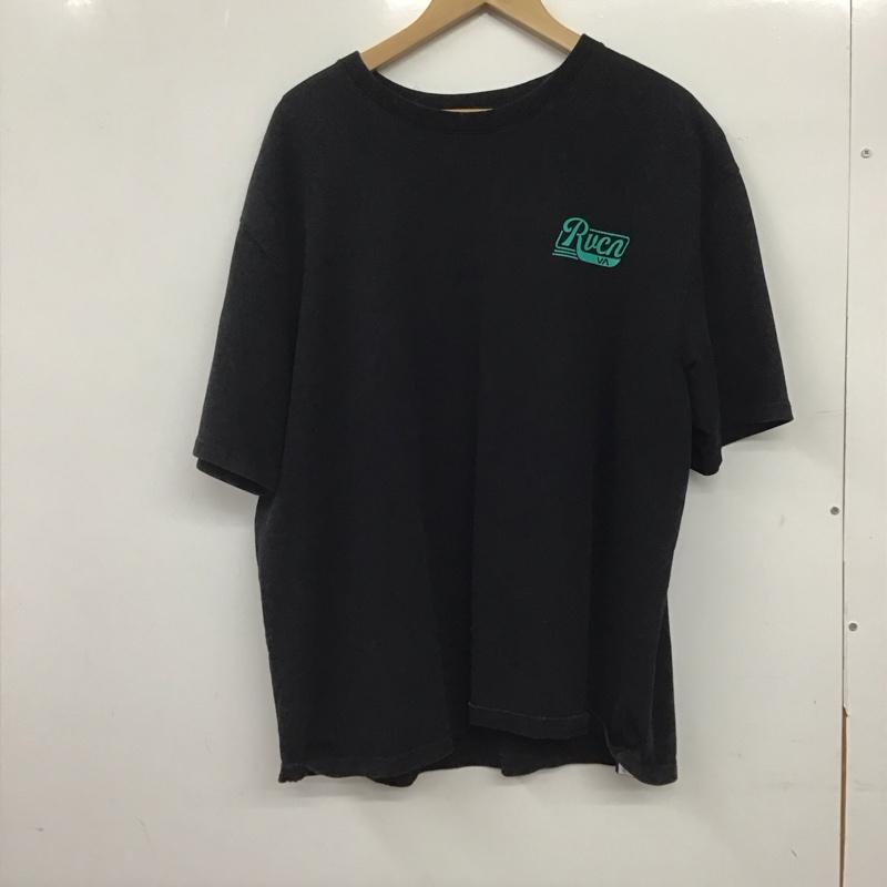 ルーカ RVCA Tシャツ 半袖 半袖カットソー プリントTシャツ クルーネックカットソー M ロゴ、文字 黒 / ブラック /  メンズ USED 古着 中古 10144937