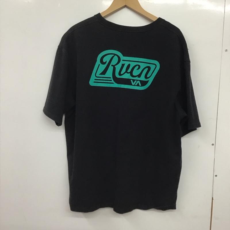 ルーカ RVCA Tシャツ 半袖 半袖カットソー プリントTシャツ クルーネックカットソー M ロゴ、文字 黒 / ブラック /  メンズ USED 古着 中古 10144937