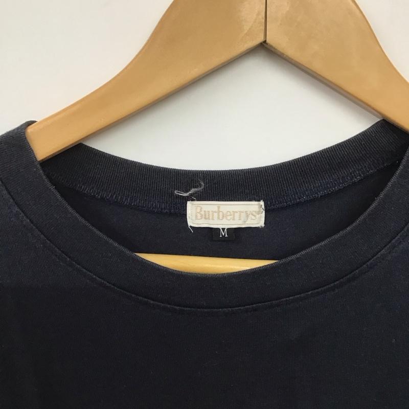 バーバリーズ BURBERRYS Tシャツ 半袖 半袖カットソー 刺繍Tシャツ クルーネックカットソー 90s M ロゴ、文字 紺 / ネイビー /  メンズ USED 古着 中古 10144949