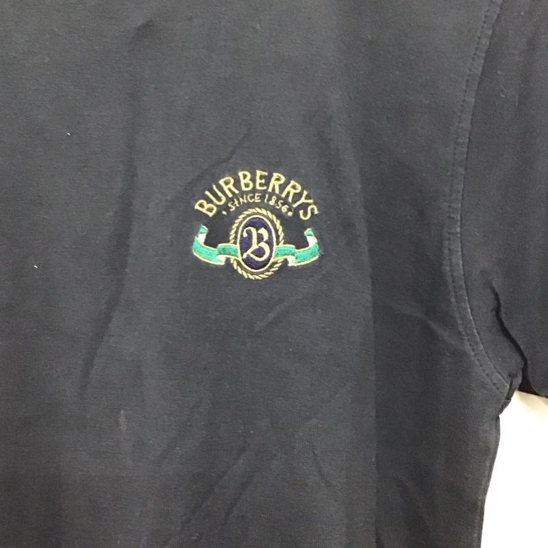 バーバリーズ BURBERRYS Tシャツ 半袖 半袖カットソー 刺繍Tシャツ クルーネックカットソー 90s M ロゴ、文字 紺 / ネイビー /  メンズ USED 古着 中古 10144949