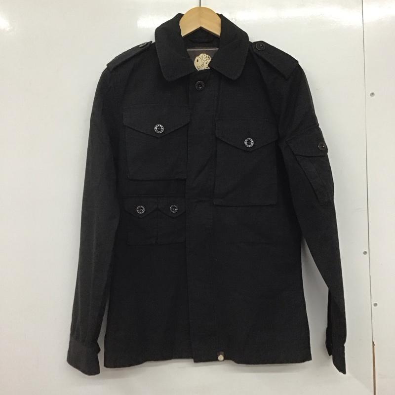 プリティーグリーン Pretty Green ジャケット、上着 ジャケット、ブレザー ミリタリージャケット フロントボタンジャケット カラージャケット XS 無地 黒 / ブラック /  メンズ USED 古着 中古 10144956