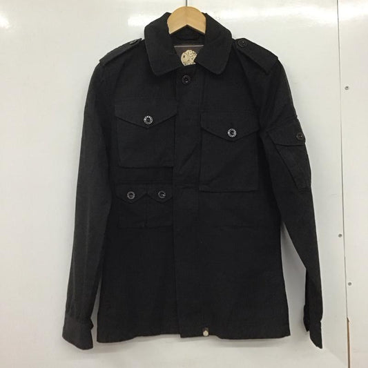 プリティーグリーン Pretty Green ジャケット、上着 ジャケット、ブレザー ミリタリージャケット フロントボタンジャケット カラージャケット XS 無地 黒 / ブラック /  メンズ USED 古着 中古 10144956