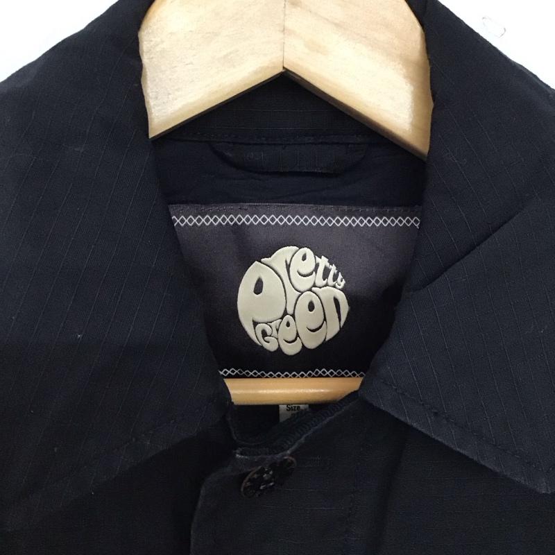 プリティーグリーン Pretty Green ジャケット、上着 ジャケット、ブレザー ミリタリージャケット フロントボタンジャケット カラージャケット XS 無地 黒 / ブラック /  メンズ USED 古着 中古 10144956