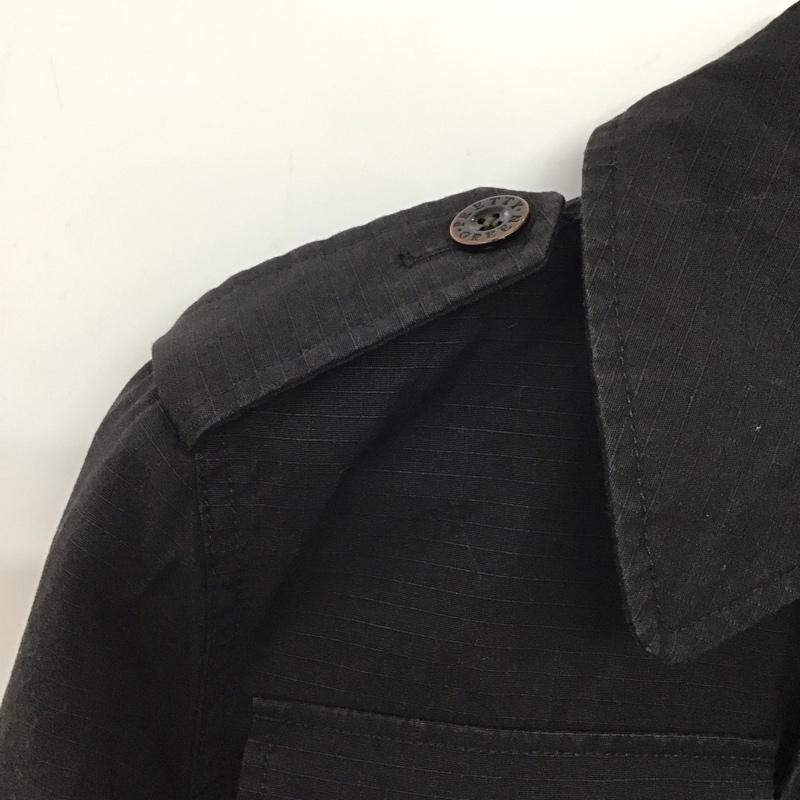 プリティーグリーン Pretty Green ジャケット、上着 ジャケット、ブレザー ミリタリージャケット フロントボタンジャケット カラージャケット XS 無地 黒 / ブラック /  メンズ USED 古着 中古 10144956