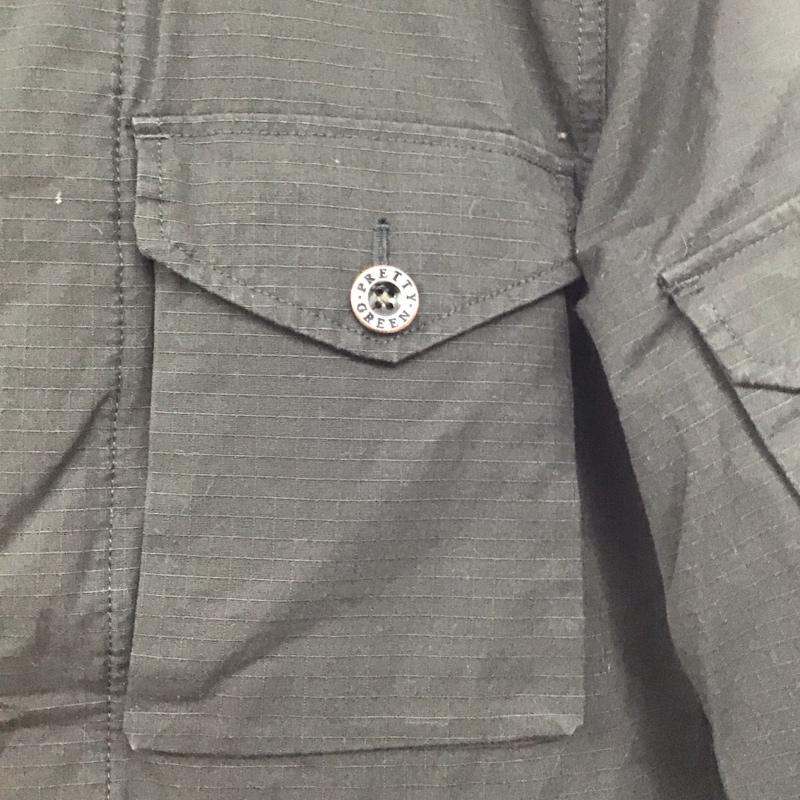 プリティーグリーン Pretty Green ジャケット、上着 ジャケット、ブレザー ミリタリージャケット フロントボタンジャケット カラージャケット XS 無地 黒 / ブラック /  メンズ USED 古着 中古 10144956