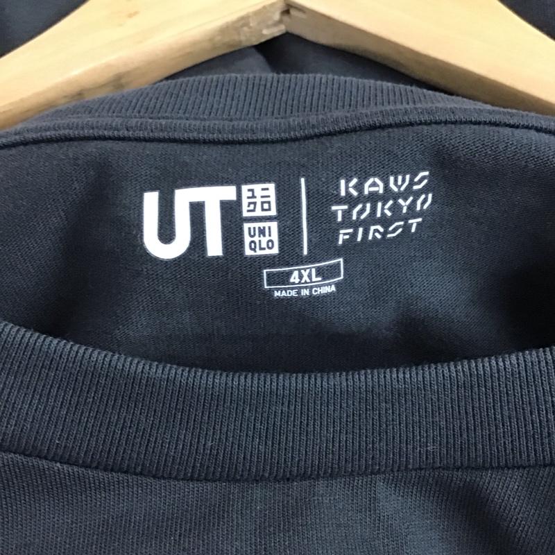 ユニクロ UNIQLO Tシャツ 半袖 341-446311 KAWS プリントTシャツ クルーネックカットソー プリント ダークグレー / ダークグレー /  メンズ USED 古着 中古 10144965