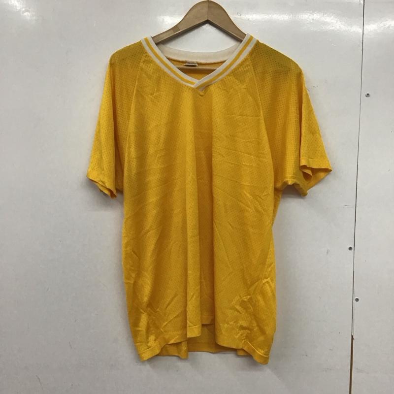 チャンピオン Champion Tシャツ 半袖 半袖カットソー ユニフォーム Vネックカットソー L 無地 黄 / イエロー /  メンズ USED 古着 中古 10145007