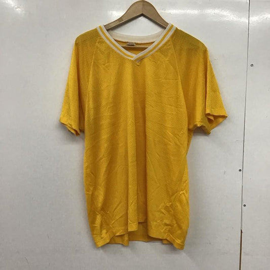 チャンピオン Champion Tシャツ 半袖 半袖カットソー ユニフォーム Vネックカットソー L 無地 黄 / イエロー /  メンズ USED 古着 中古 10145007
