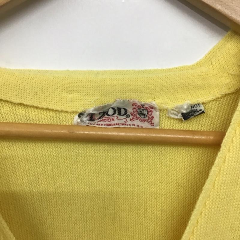 ラコステ LACOSTE カーディガン 長袖 長袖カーディガン 前ボタン ニットカーディガン ロゴ、文字 黄 / イエロー /  メンズ USED 古着 中古 10145039