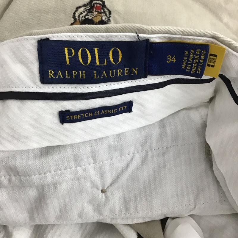 ポロラルフローレン POLO RALPH LAUREN パンツ ショートパンツ ハーフパンツ ショートパンツ カジュアルパンツ 34インチ ロゴ、文字 ベージュ / ベージュ /  メンズ USED 古着 中古 10145057