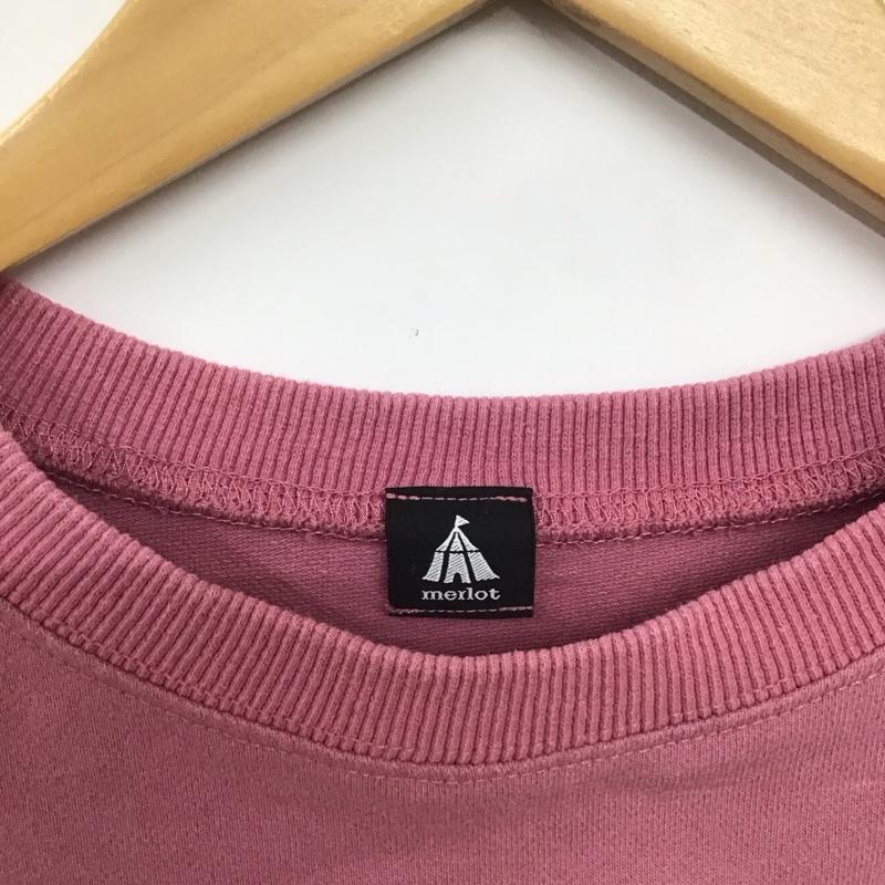 メルロー merlot カットソー 長袖 長袖カットソー クルーネックカットソー スウェット ロゴ、文字 桃 / ピンク /  レディース USED 古着 中古 10145104