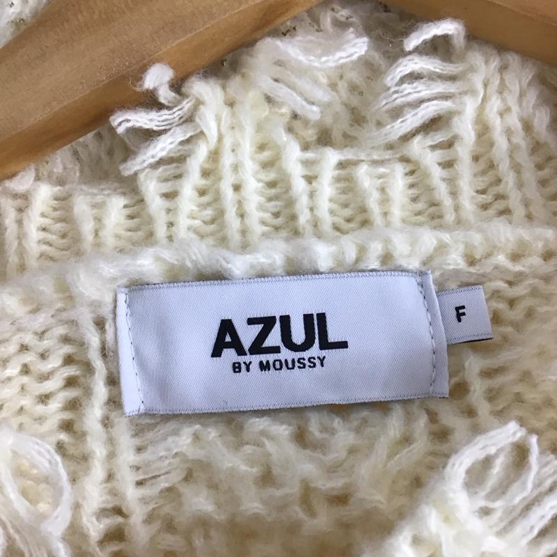 アズールバイマウジー AZUL BY MOUSSY ニット、セーター 長袖 250ham70-224i ダメージ箔グラデーションニットップス 長袖ニット FREE 総柄 白 / ホワイト /  レディース USED 古着 中古 10145173
