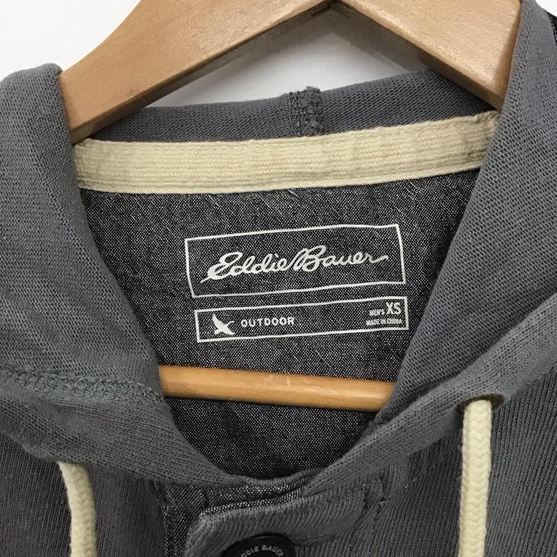 エディーバウアー Eddie Bauer パーカー 長袖 プルオーバー 33 0101 XS ボーダー柄 灰 / グレー / X 黒 / ブラック /  メンズ USED 古着 中古 10145217