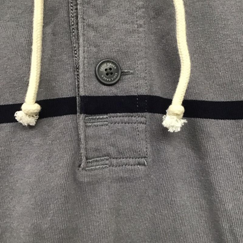 エディーバウアー Eddie Bauer パーカー 長袖 プルオーバー 33 0101 XS ボーダー柄 灰 / グレー / X 黒 / ブラック /  メンズ USED 古着 中古 10145217