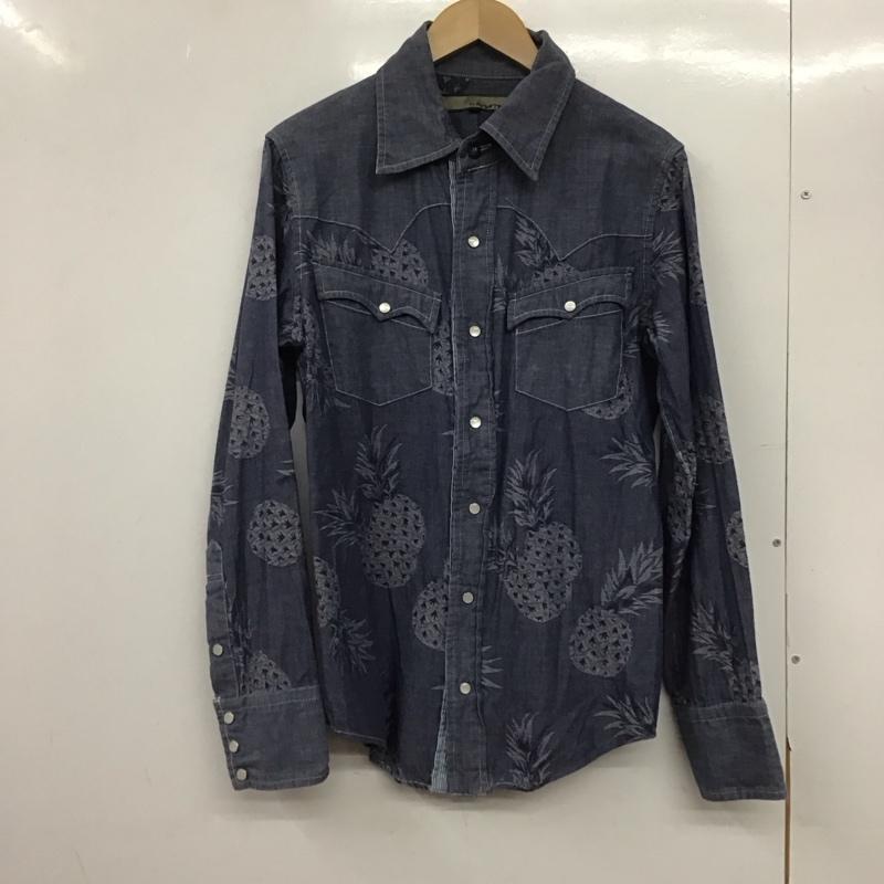 アユイテ AYUITE シャツ、ブラウス 長袖 AU14S-FS50 パイナップル 2  青 / ブルー /  メンズ USED 古着 中古 10145220