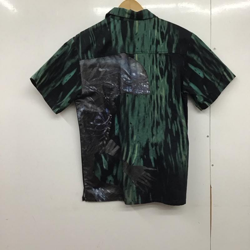 エクストララージ XLARGE シャツ、ブラウス 半袖 01192403 ALIEN エイリアン 40周年 ワークシャツ M ロゴ、文字 黒 / ブラック / X 緑 / グリーン /  メンズ USED 古着 中古 10145223