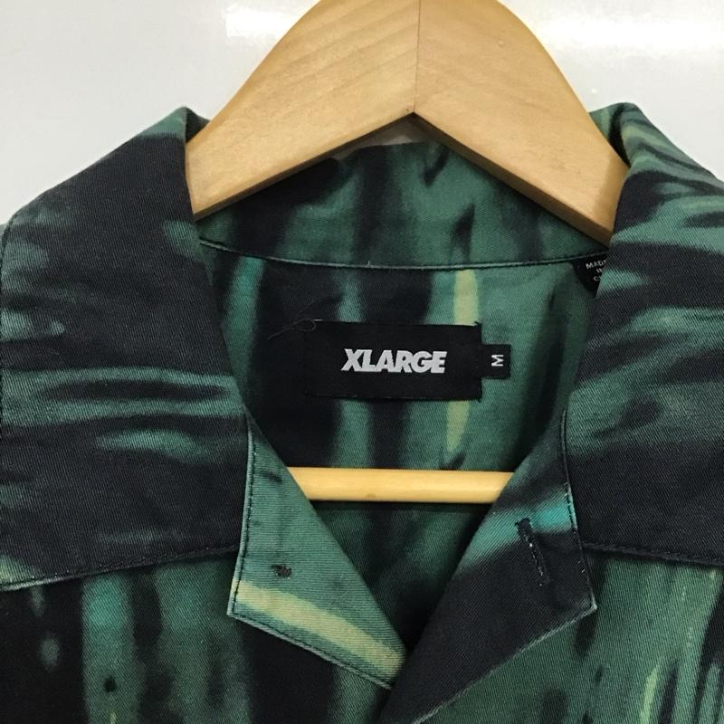 エクストララージ XLARGE シャツ、ブラウス 半袖 01192403 ALIEN エイリアン 40周年 ワークシャツ M ロゴ、文字 黒 / ブラック / X 緑 / グリーン /  メンズ USED 古着 中古 10145223
