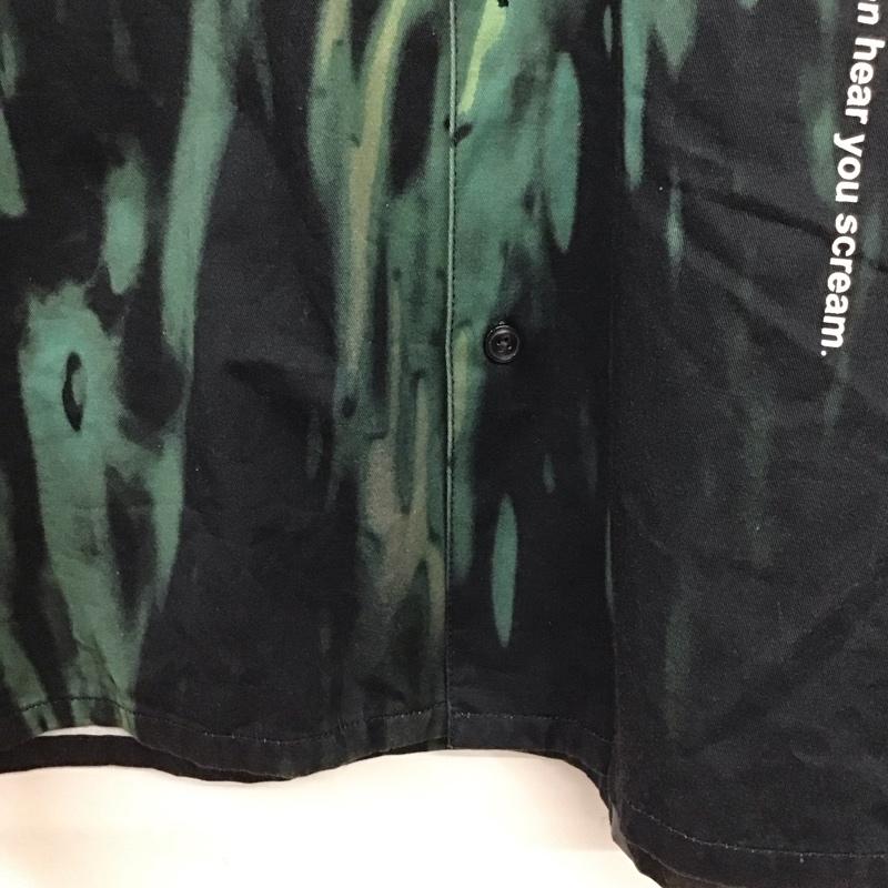 エクストララージ XLARGE シャツ、ブラウス 半袖 01192403 ALIEN エイリアン 40周年 ワークシャツ M ロゴ、文字 黒 / ブラック / X 緑 / グリーン /  メンズ USED 古着 中古 10145223