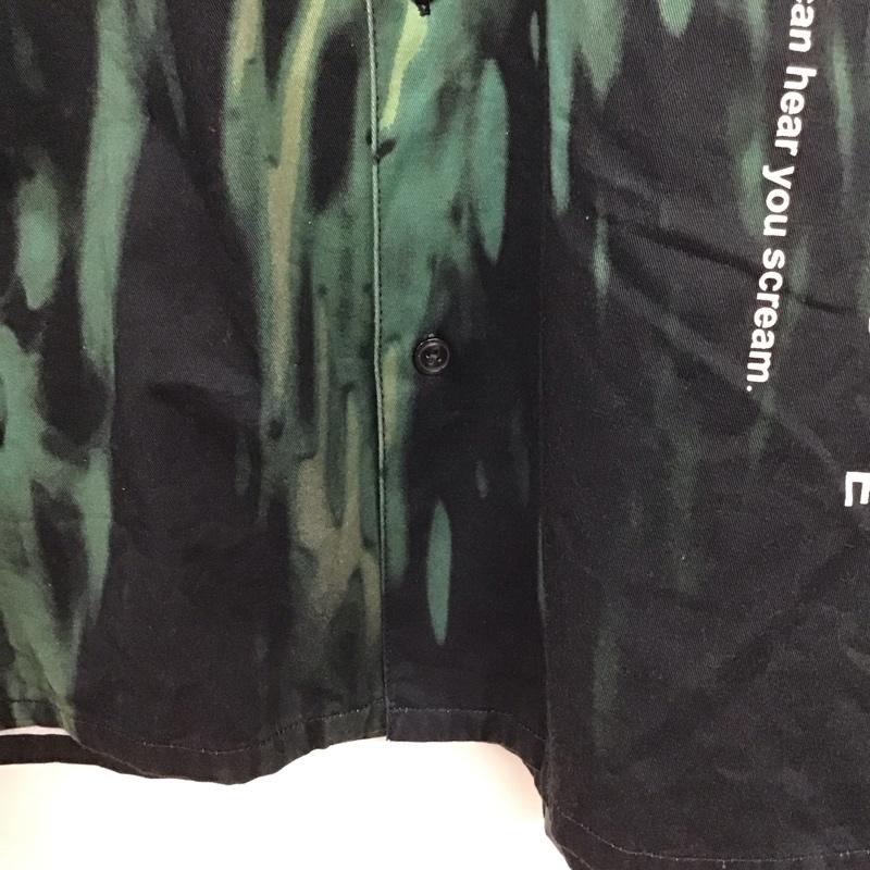 エクストララージ XLARGE シャツ、ブラウス 半袖 01192403 ALIEN エイリアン 40周年 ワークシャツ M ロゴ、文字 黒 / ブラック / X 緑 / グリーン /  メンズ USED 古着 中古 10145223
