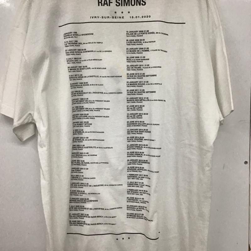 ラフシモンズ RAF SIMONS Tシャツ 半袖 Tour T-Shirt ツアーTシャツ バックプリント M ロゴ、文字 白 / ホワイト /  メンズ USED 古着 中古 10145226