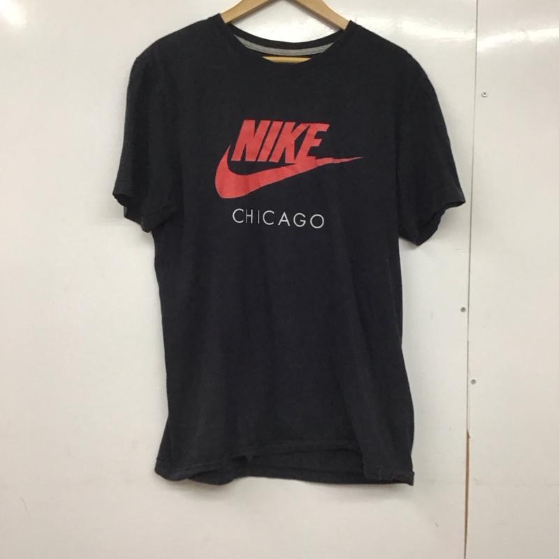 ナイキ NIKE Tシャツ 半袖 半袖カットソー プリントTシャツ クルーネックカットソー L ロゴ、文字 ダークグレー / ダークグレー /  メンズ USED 古着 中古 10145271