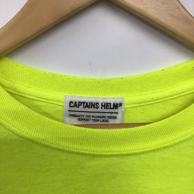 キャプテンズヘルム Captains Helm カットソー 長袖 長袖カットソー プリントカットソー クルーネック L ロゴ、文字 黄 / イエロー /  メンズ USED 古着 中古 10145272