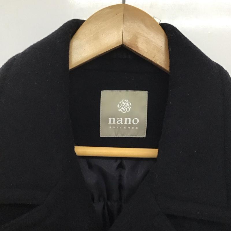 ナノユニバース nano・universe コート コート一般 ピーコート アウター ダブル M 無地 紺 / ネイビー /  メンズ USED 古着 中古 10145284