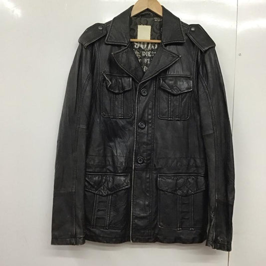 ディーゼル DIESEL ジャケット、上着 ジャケット、ブレザー レザージャケット フロントボタン ロングコート L 無地 黒 / ブラック /  メンズ USED 古着 中古 10145299