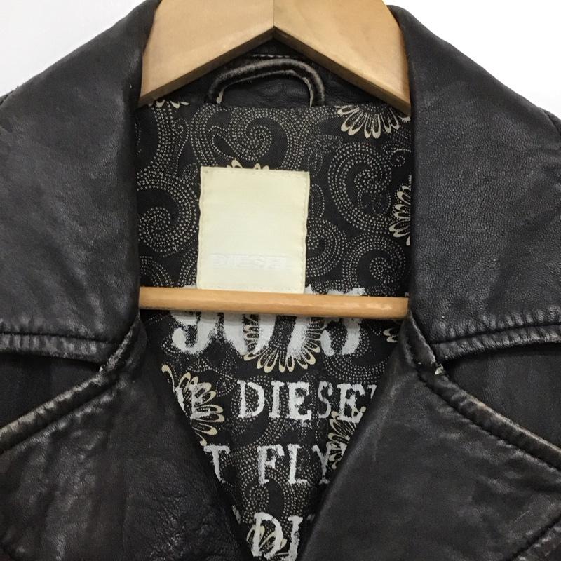ディーゼル DIESEL ジャケット、上着 ジャケット、ブレザー レザージャケット フロントボタン ロングコート L 無地 黒 / ブラック /  メンズ USED 古着 中古 10145299
