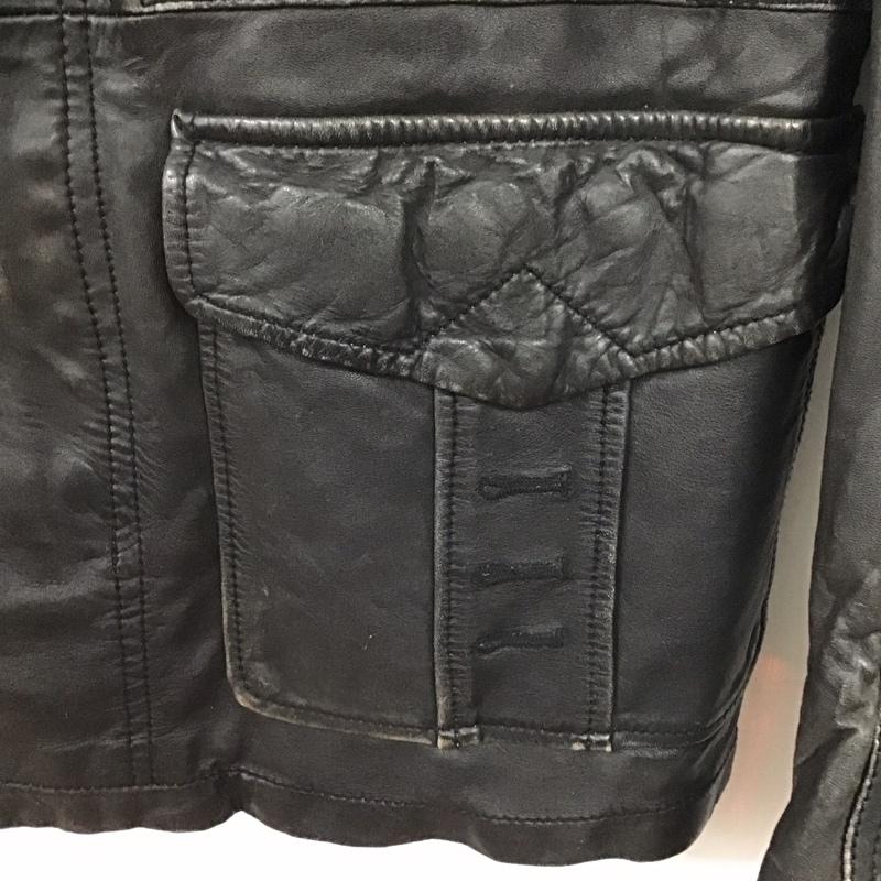 ディーゼル DIESEL ジャケット、上着 ジャケット、ブレザー レザージャケット フロントボタン ロングコート L 無地 黒 / ブラック /  メンズ USED 古着 中古 10145299