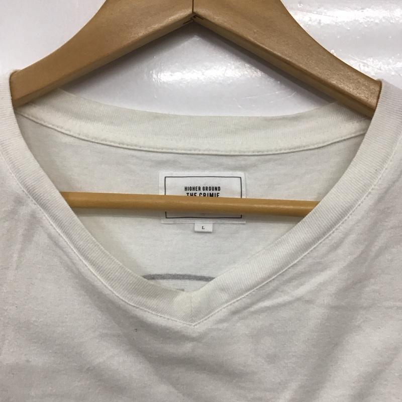 クライミー CRIMIE Tシャツ 半袖 半袖カットソー Vネック プリントTシャツ L 無地 白 / ホワイト /  メンズ USED 古着 中古 10145300
