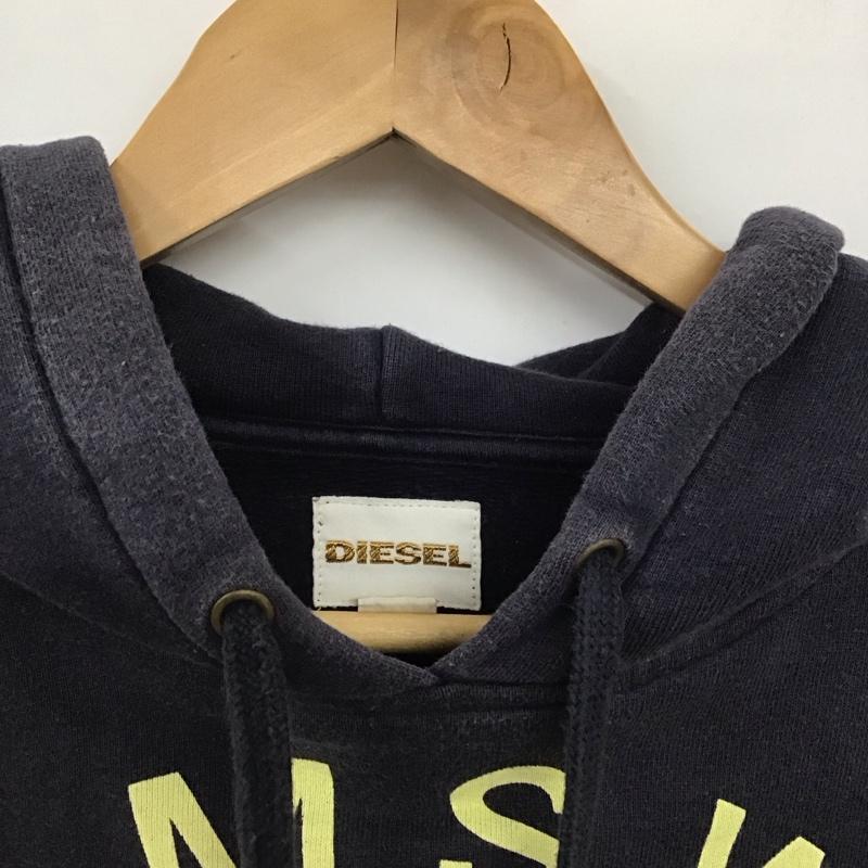 ディーゼル DIESEL パーカー 長袖 プルオーバーパーカー スウェット L プリント 紺 / ネイビー /  メンズ USED 古着 中古 10145309