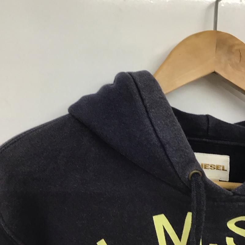 ディーゼル DIESEL パーカー 長袖 プルオーバーパーカー スウェット L プリント 紺 / ネイビー /  メンズ USED 古着 中古 10145309