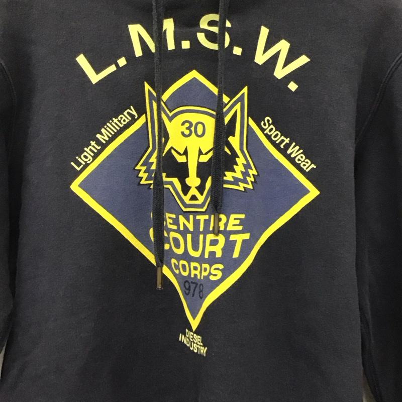 ディーゼル DIESEL パーカー 長袖 プルオーバーパーカー スウェット L プリント 紺 / ネイビー /  メンズ USED 古着 中古 10145309