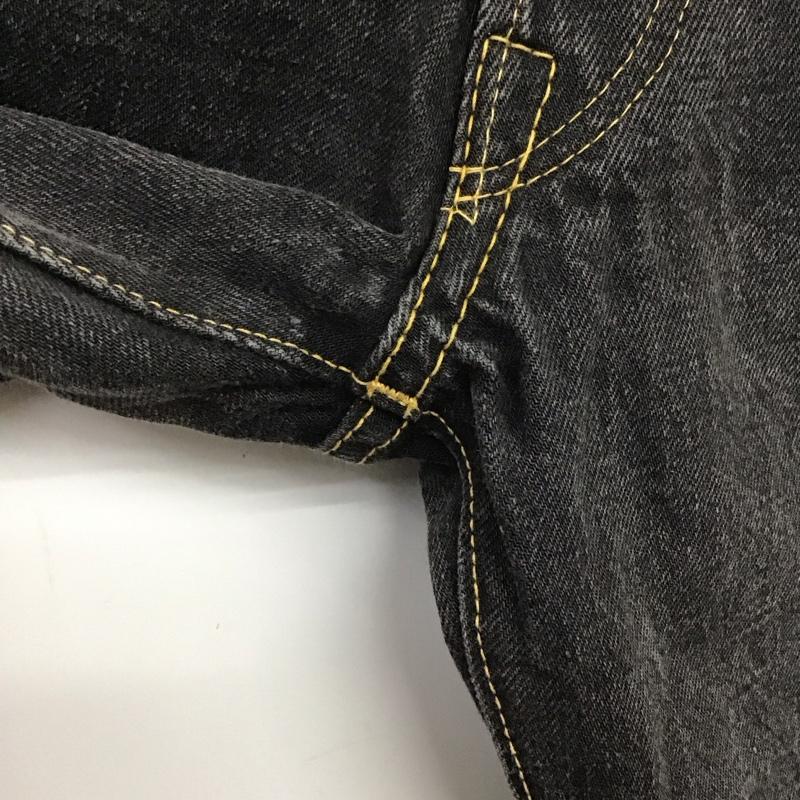 スカルジーンズ SKULLJEANS パンツ デニム、ジーンズ デニムパンツ ワイドパンツ カジュアルパンツ 28インチ 無地 黒 / ブラック /  メンズ USED 古着 中古 10145335