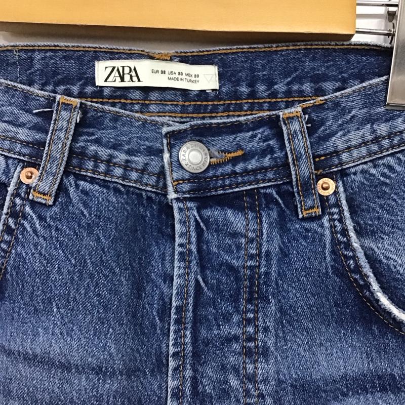 ザラ ZARA パンツ デニム、ジーンズ デニムパンツ スリムパンツ カジュアルパンツ 38インチ ダメージ加工 インディゴ / インディゴ /  メンズ USED 古着 中古 10145337