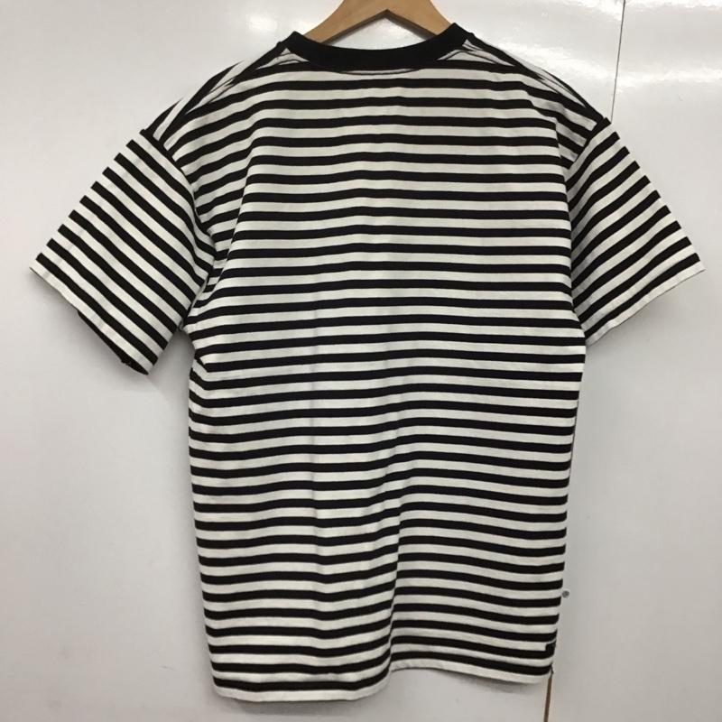ソフネット SOPHNET. Tシャツ 半袖 半袖カットソー プリントTシャツ クルーネックカットソー L ボーダー柄 白 / ホワイト / X 黒 / ブラック /  メンズ USED 古着 中古 10145356
