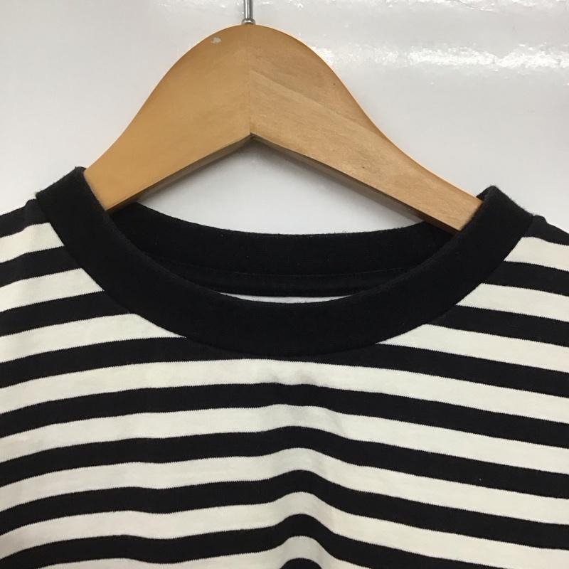 ソフネット SOPHNET. Tシャツ 半袖 半袖カットソー プリントTシャツ クルーネックカットソー L ボーダー柄 白 / ホワイト / X 黒 / ブラック /  メンズ USED 古着 中古 10145356