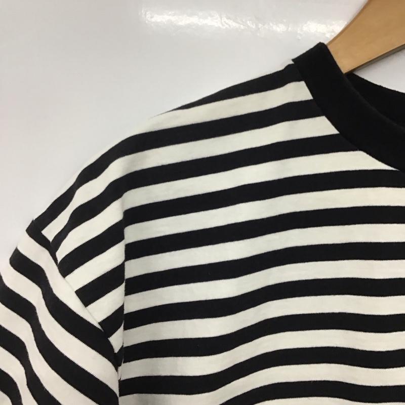 ソフネット SOPHNET. Tシャツ 半袖 半袖カットソー プリントTシャツ クルーネックカットソー L ボーダー柄 白 / ホワイト / X 黒 / ブラック /  メンズ USED 古着 中古 10145356