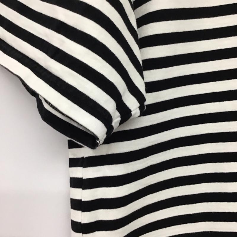 ソフネット SOPHNET. Tシャツ 半袖 半袖カットソー プリントTシャツ クルーネックカットソー L ボーダー柄 白 / ホワイト / X 黒 / ブラック /  メンズ USED 古着 中古 10145356