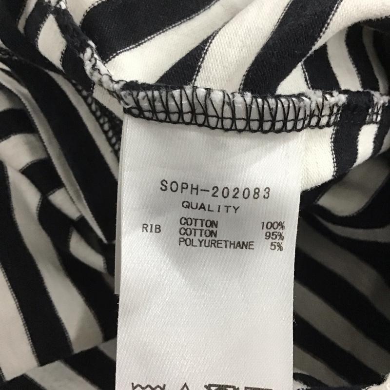 ソフネット SOPHNET. Tシャツ 半袖 半袖カットソー プリントTシャツ クルーネックカットソー L ボーダー柄 白 / ホワイト / X 黒 / ブラック /  メンズ USED 古着 中古 10145356