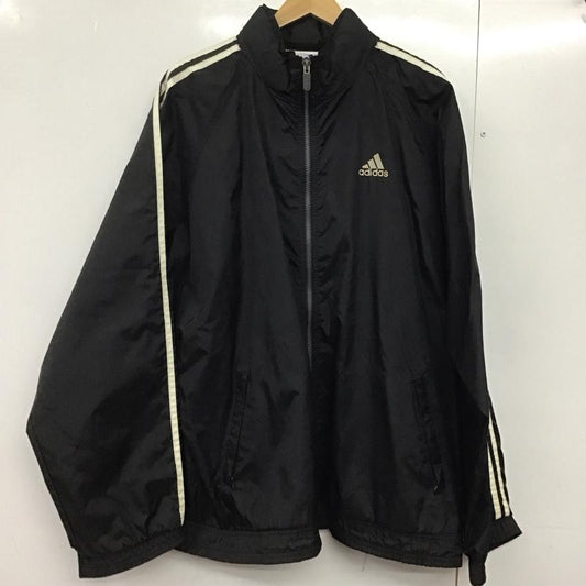 アディダス adidas ジャケット、上着 ジャケット、ブレザー ジップアップジャケット ナイロンジャケット アウター XL ロゴ、文字 黒 / ブラック /  メンズ USED 古着 中古 10145362