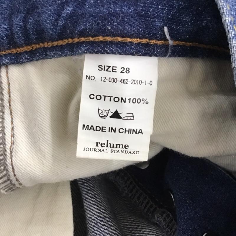 レリュームジャーナルスタンダード relume Journal Standard パンツ デニム、ジーンズ デニムパンツ スリムパンツ カジュアルパンツ 28インチ 無地 インディゴ / インディゴ /  メンズ USED 古着 中古 10145371