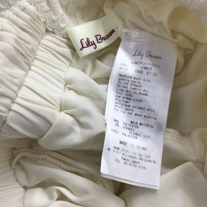 リリー ブラウン Lily Brown パンツ ワークパンツ、ペインターパンツ ワイドパンツ カジュアルパンツ ワークパンツ ONE SIZE 総柄 白 / ホワイト /  レディース USED 古着 中古 10145391