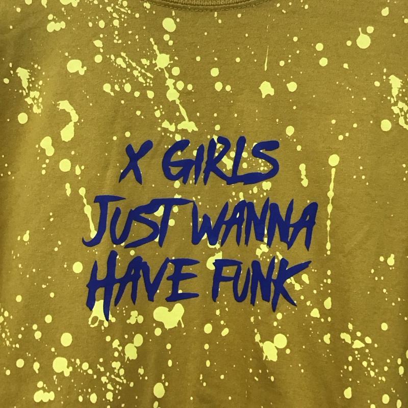 エックスガール X-girl カットソー 長袖 長袖カットソー プリントカットソー クルーネック 2 プリント マスタード / マスタード /  レディース USED 古着 中古 10145397