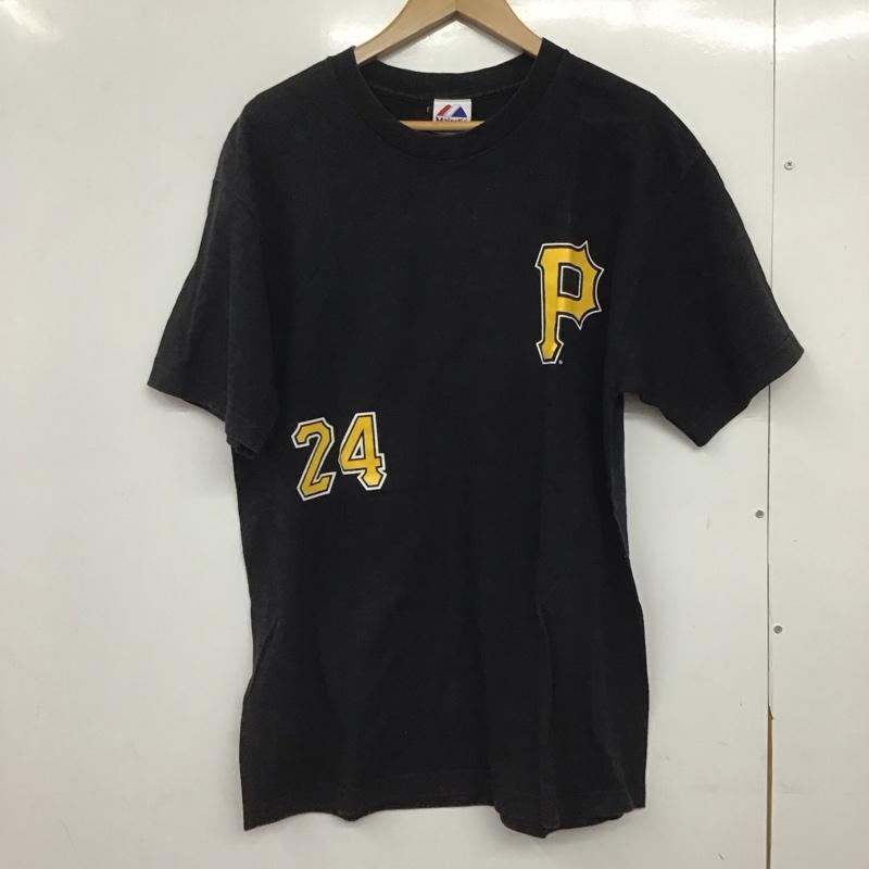 マジェスティック MAJESTIC Tシャツ 半袖 半袖カットソー プリントTシャツ クルーネックカットソー L ロゴ、文字 黒 / ブラック /  メンズ USED 古着 中古 10145526